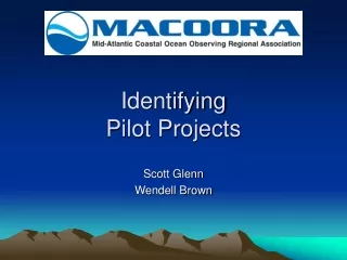 Identifying Pilot Projects