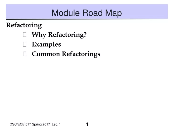 module road map