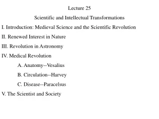 Lecture 25 Scientific and Intellectual Transformations