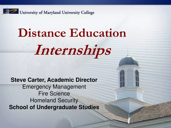 distance education internships
