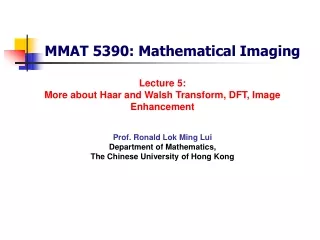 MMAT 5390: Mathematical Imaging