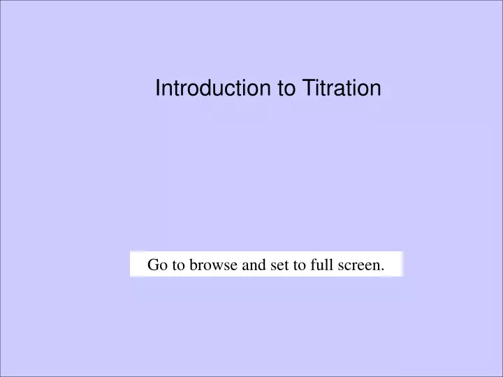 introduction to titration