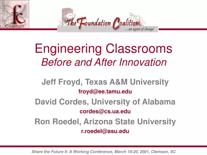 engineering classrooms before and after innovation