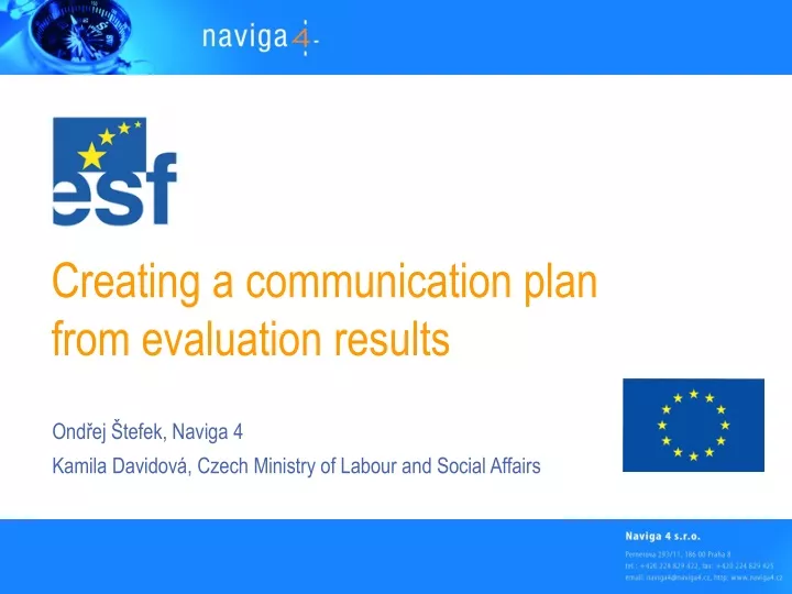 creating a communication plan from evaluation results