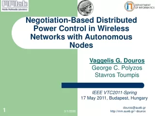 Negotiation-Based Distributed Power Control in Wireless Networks with Autonomous Nodes