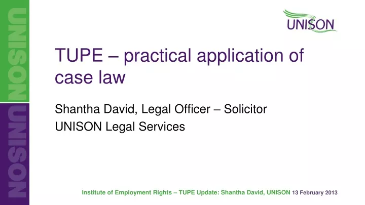 tupe practical application of case law