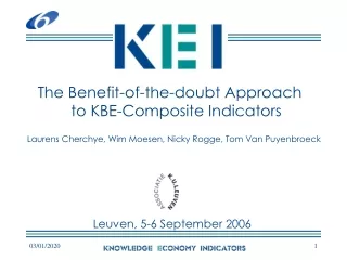 The Benefit-of-the-doubt Approach    to KBE-Composite Indicators