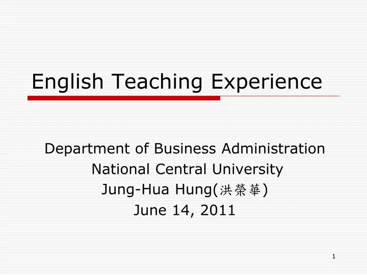 english teaching experience