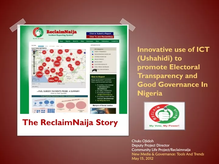 innovative use of ict ushahidi to promote electoral transparency and good governance in nigeria