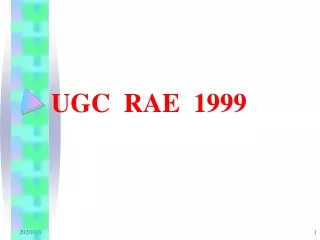 UGC  RAE  1999
