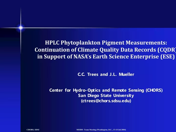 hplc phytoplankton pigment measurements