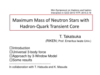Maximum Mass of Neutron Stars with  Hadron-Quark Transient Core