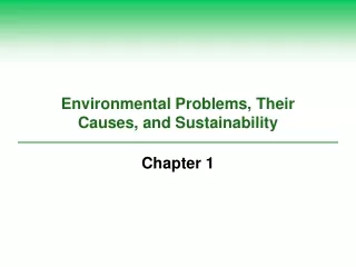 Environmental Problems, Their Causes, and Sustainability