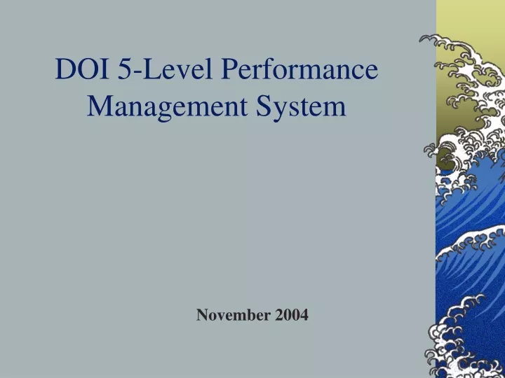 doi 5 level performance management system