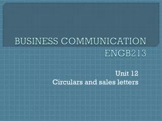 BUSINESS COMMUNICATION ENGB213