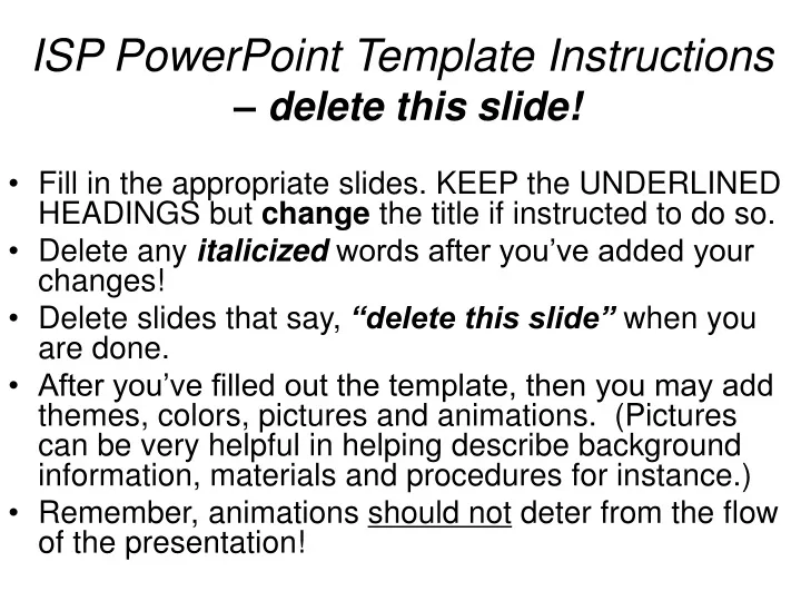 isp powerpoint template instructions delete this slide