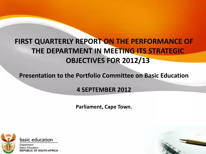 first quarterly report on the performance