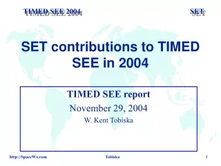 SET contributions to TIMED SEE in 2004