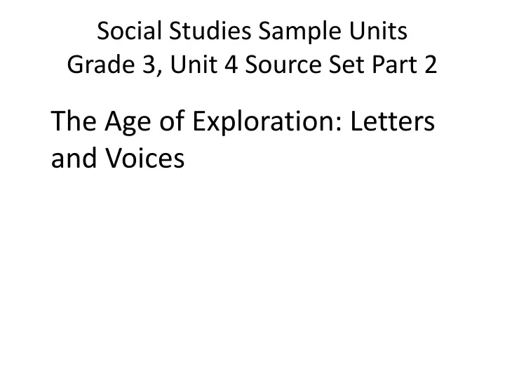 social studies sample units grade 3 unit 4 source set part 2