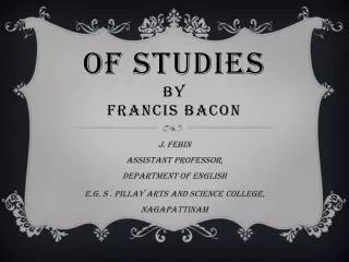 OF  STUDIES BY FRANCIS BACON