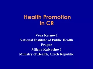 Health Promotion in CR