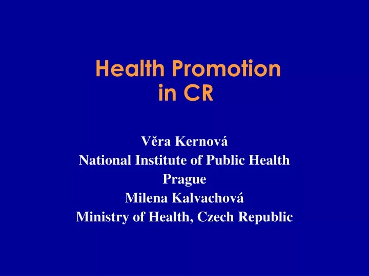 health promotion in cr