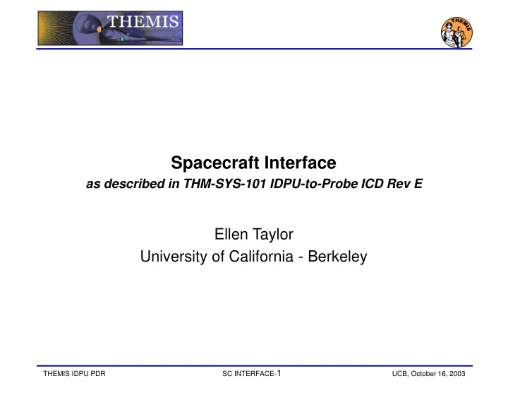 spacecraft interface as described