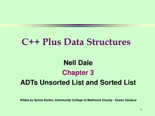 Nell Dale Chapter 3 ADTs Unsorted List and Sorted List