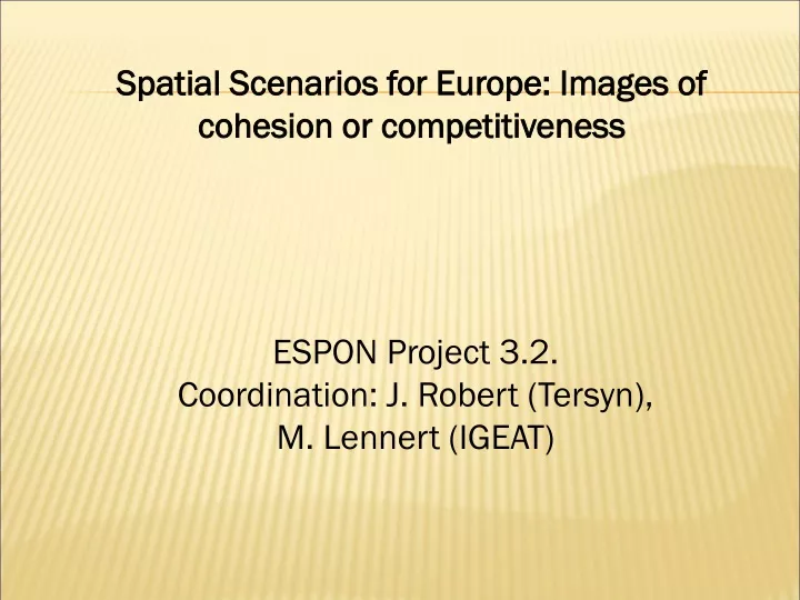 spatial scenarios for europe images of cohesion