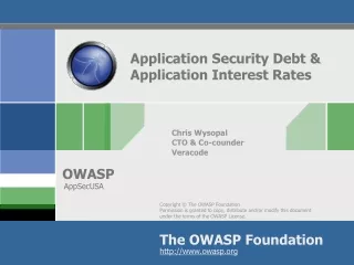 Application Security Debt &amp; Application Interest Rates