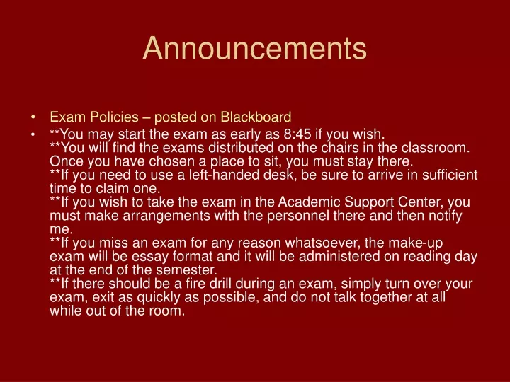 announcements