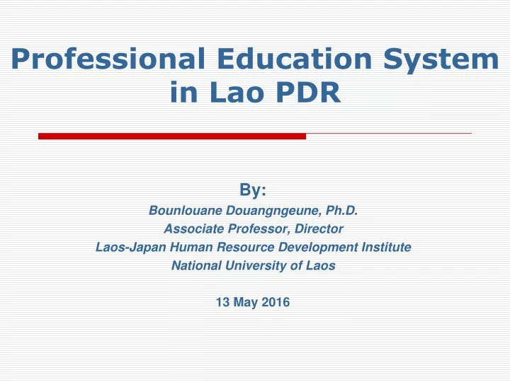 professional education system in lao pdr