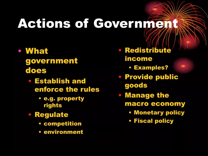 actions of government