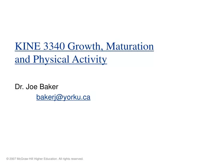kine 3340 growth maturation and physical activity
