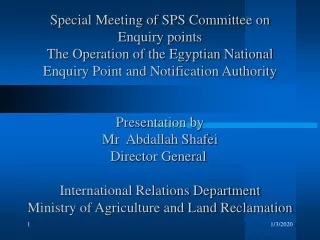 The organizational structure of the National Enquiry Point and Notification Authority  in EGYPT
