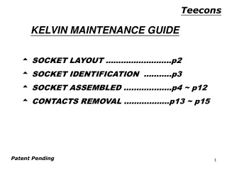 KELVIN MAINTENANCE GUIDE