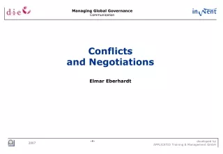 Conflicts and Negotiations Elmar Eberhardt