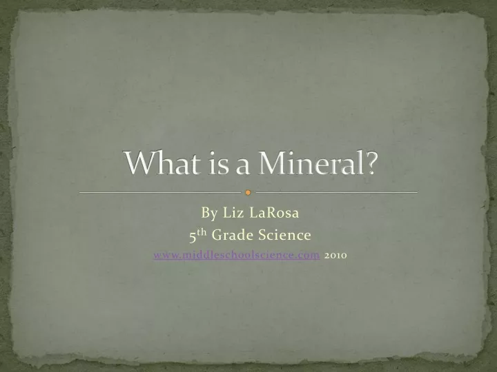 what is a mineral