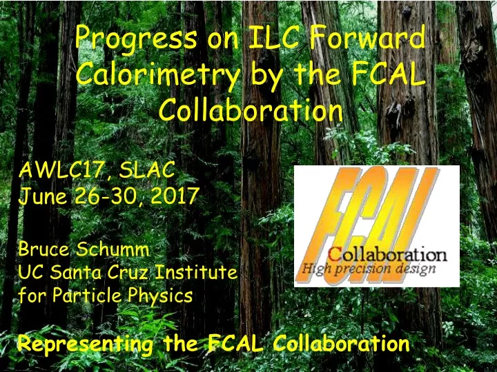 progress on ilc forward calorimetry by the fcal