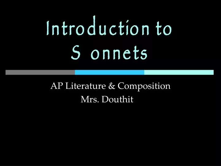 introduction to sonnets