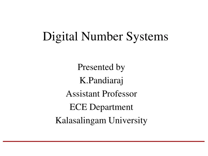 digital number systems