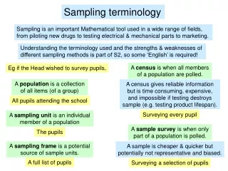 A  sampling unit  is an individual member of a population