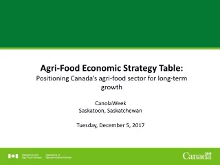 Agri-Food Economic Strategy Table