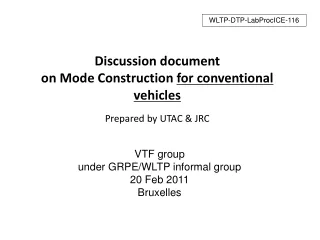 Discussion document on Mode Construction  for conventional vehicles