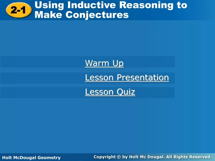 using inductive reasoning to make conjectures