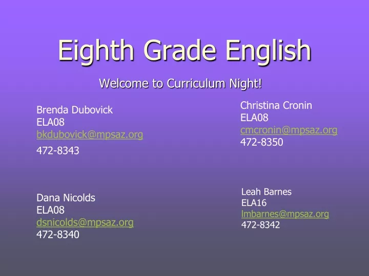 eighth grade english
