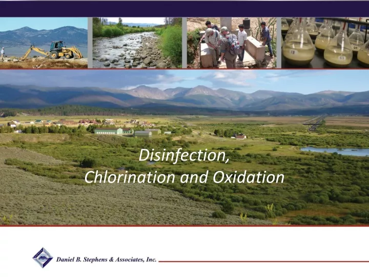 disinfection chlorination and oxidation