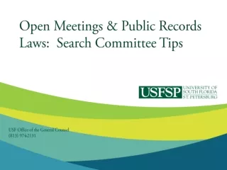 Open Meetings &amp; Public Records Laws:  Search Committee Tips