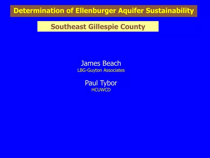 determination of ellenburger aquifer