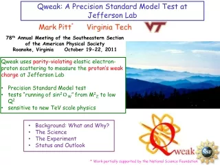 Qweak: A Precision Standard Model Test at Jefferson Lab